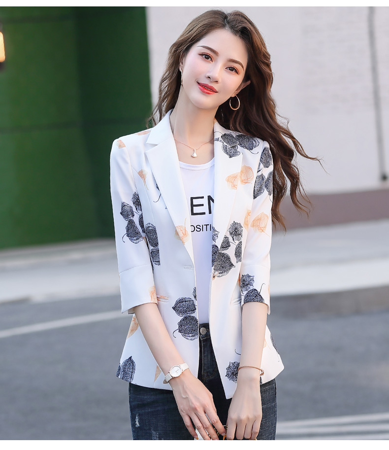 A short printed mini suit jacket for women, 2020 spring new style, a stylish, form-fitting and versatile casual suit jacket for ladies pic 43