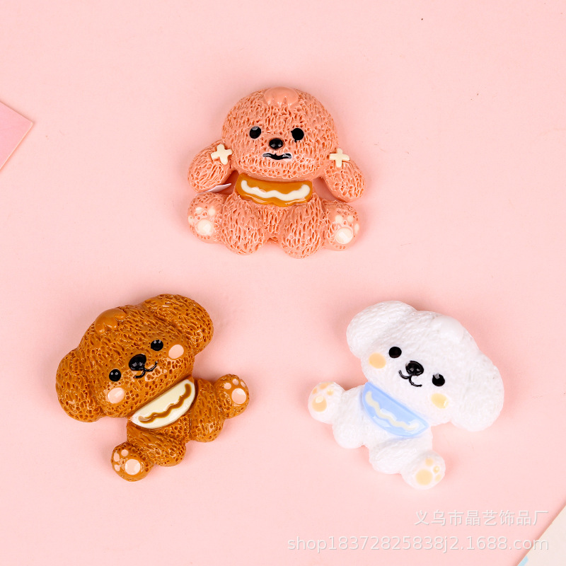 Cute puppy resin patch diy cream glue clog shoe buckle pendant hair clip hair band accessory materials pic 4