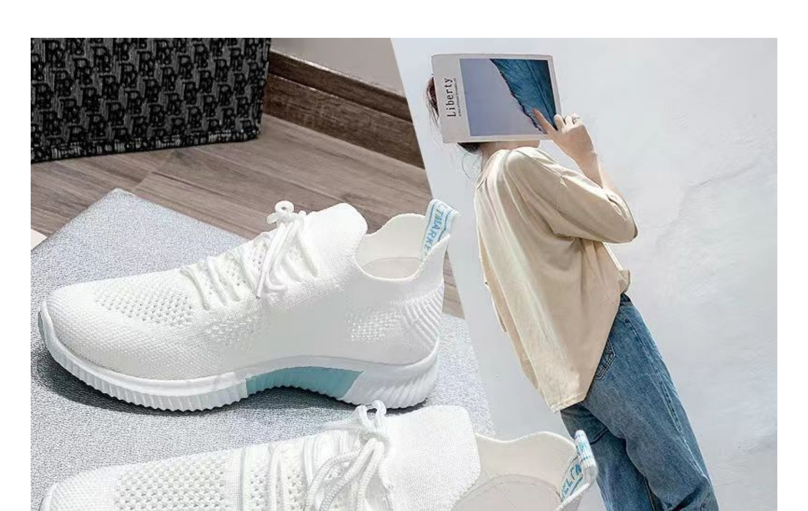 2022新款女士夏季休闲运动鞋飞织网鞋时尚潮流小白鞋舒适透气单鞋详情11