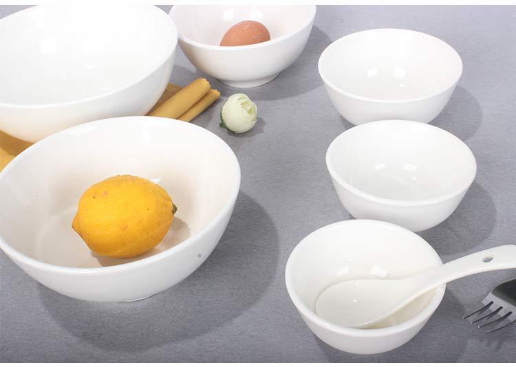 Ceramic rice bowls, thickened commercial small soup bowls, pure white soup noodle bowls, white porcelain bowls for hotels, Western restaurants and eateries, porridge bowls pic 17