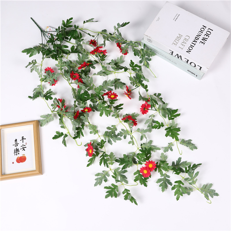 Artificial plants, leafy green plants, vines, green vines, wall-hung plastic artificial flowers, wedding interior decoration sunflowers pic 31