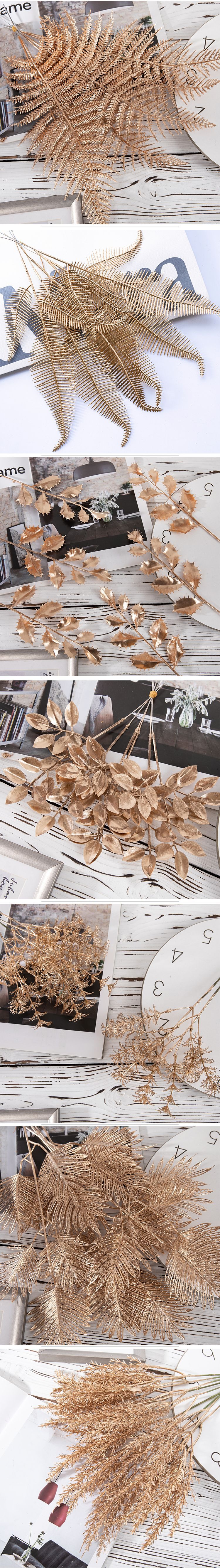 源头厂家新年花年宵花喷金色配件过金过银仿真花家居装饰圣诞假花详情8