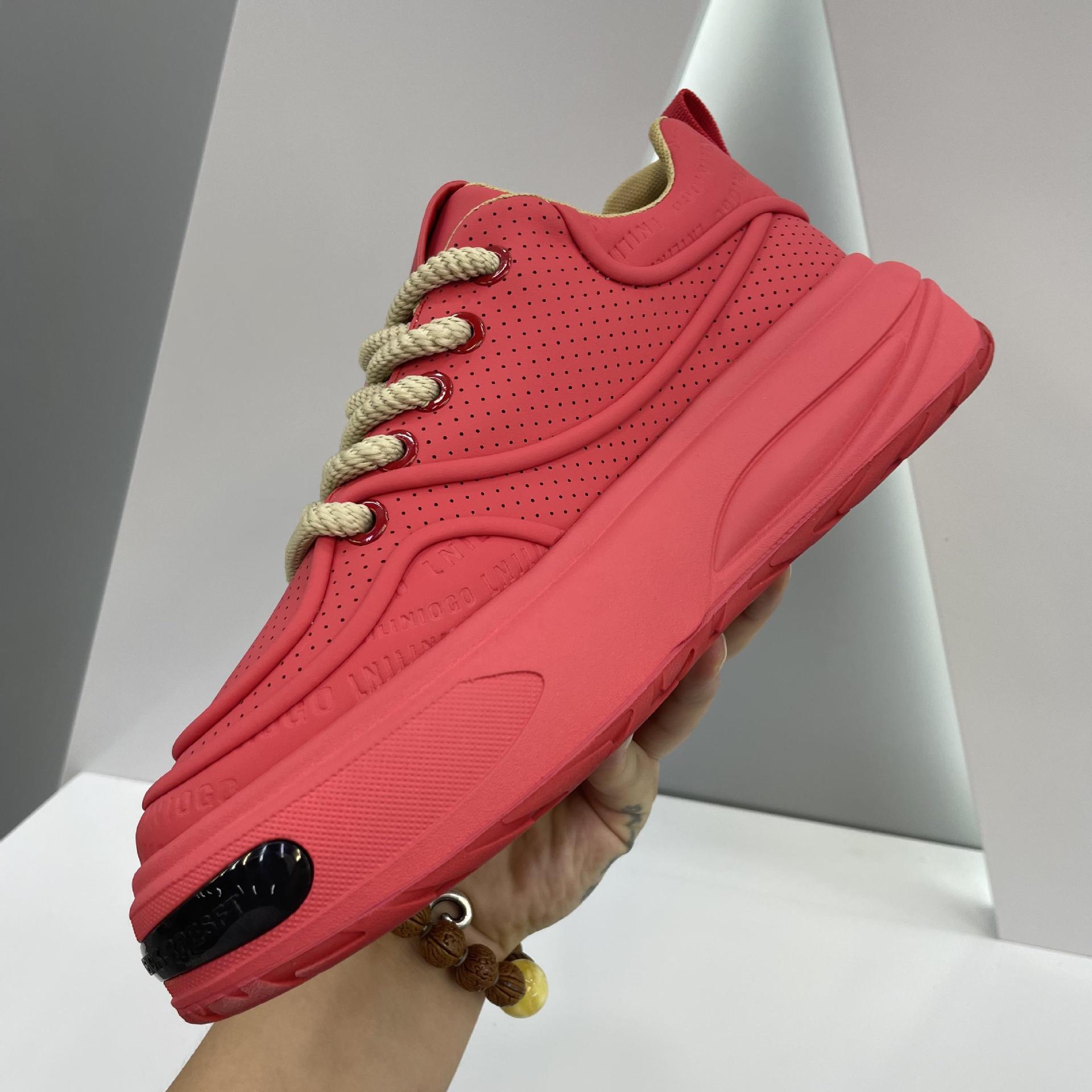 秋季新款男鞋系带低帮跑步鞋潮流鞋子增高印花时尚透气老爹鞋软底详情29