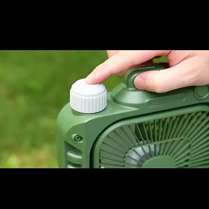 New outdoor camping fan, portable camping lighting, silent and rainproof fan lamp, oscillating charging with light pic 5
