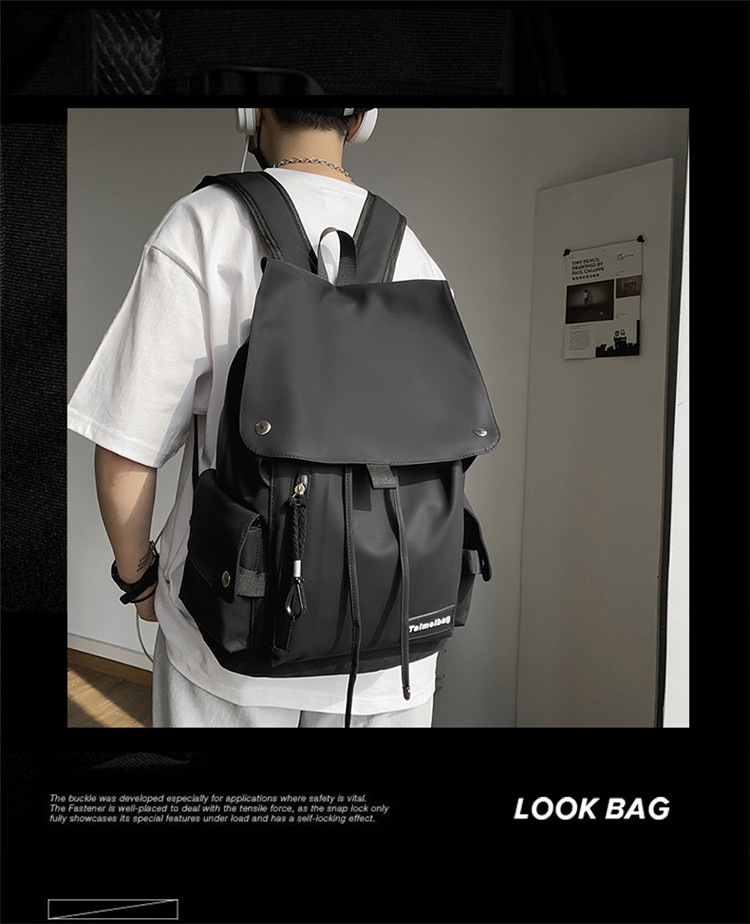 批发机车大容量防水学生书包新款双肩包跨境背包高级感潮牌休闲女详情1