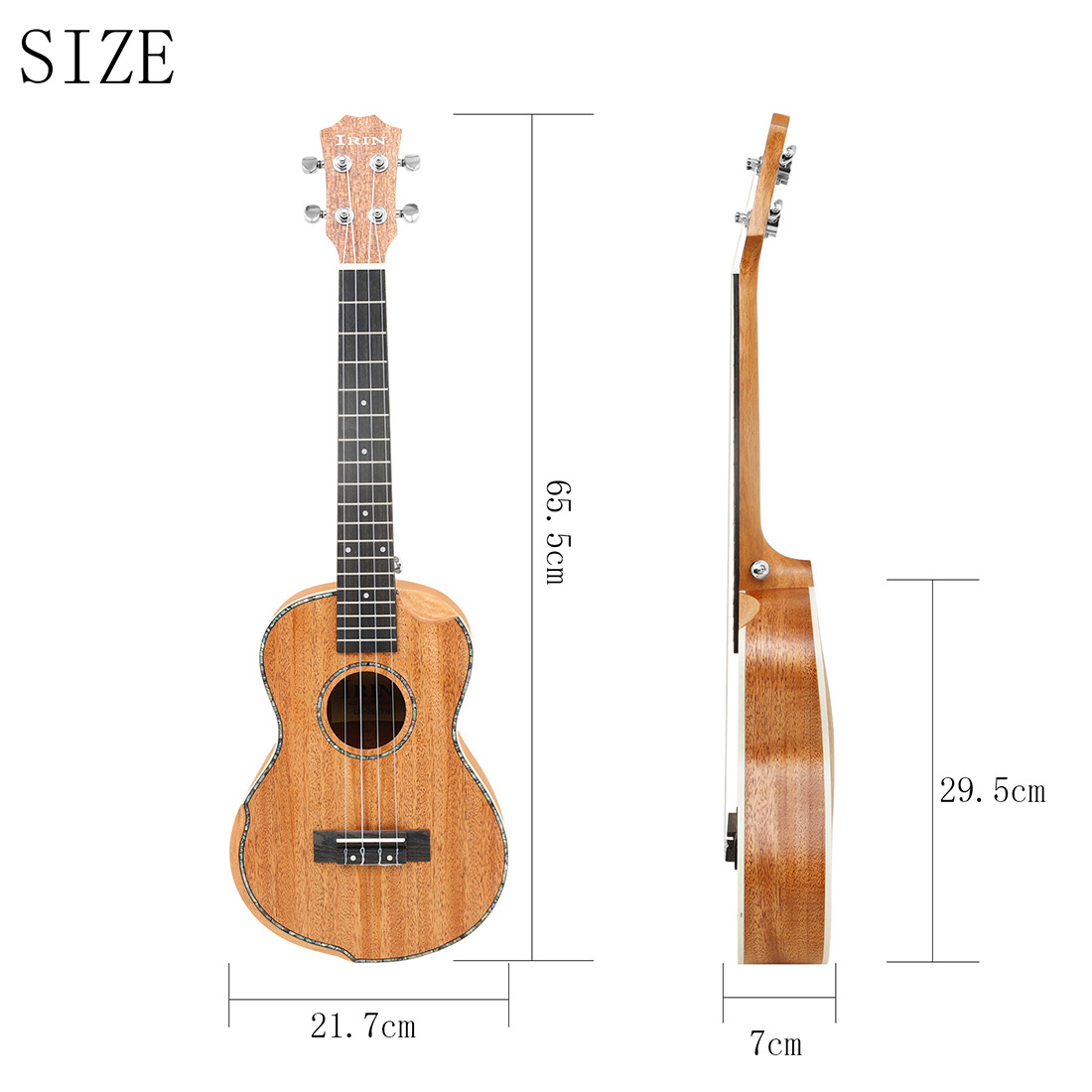 IRIN26寸尤克里里全桃花芯木单板乌克丽丽护臂款儿童初学小吉他详情3