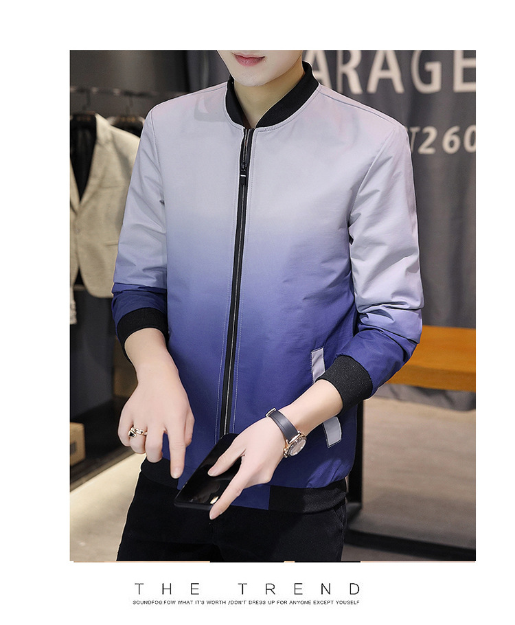 Comercio exterior primavera/otoño 2022 chaqueta versátil para hombres versión coreana slim fit baseball wear tendencia para hombres gradiente de estilo casual abrigos pic 19