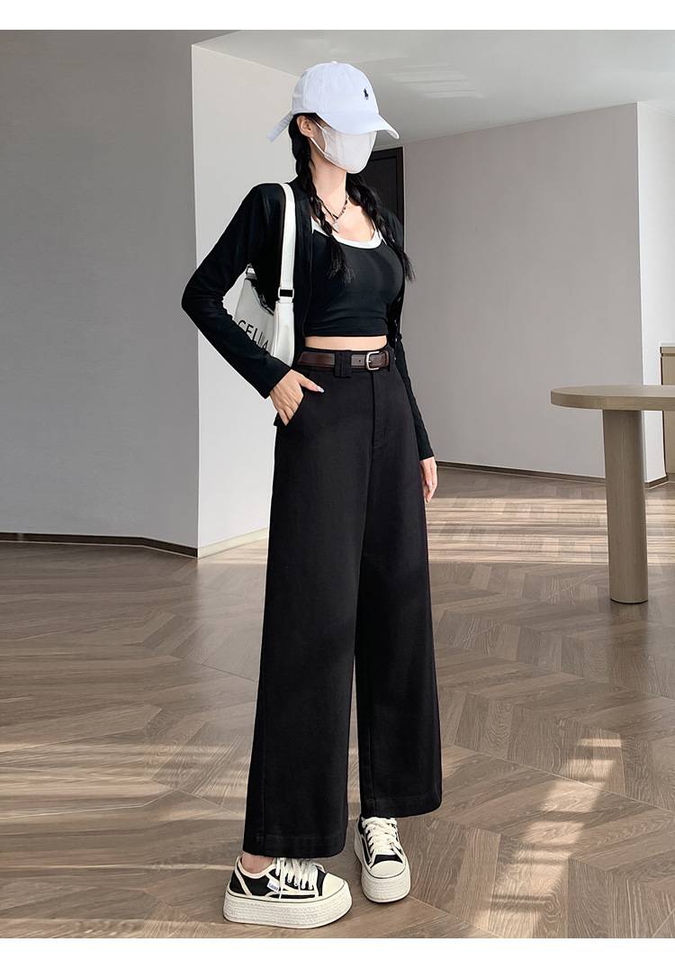 法式八分九分天丝棉阔腿牛仔裤女秋季新款小个子宽松显瘦直筒裤详情61