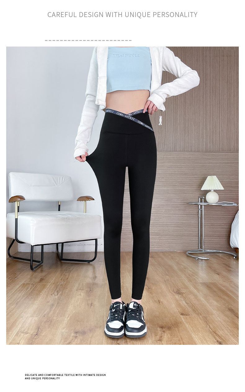 Slimming pants, cross shark pants, leggings, high-waisted, slimming tight-fitting yoga, capsule leg Barbie pants wholesale pic 26