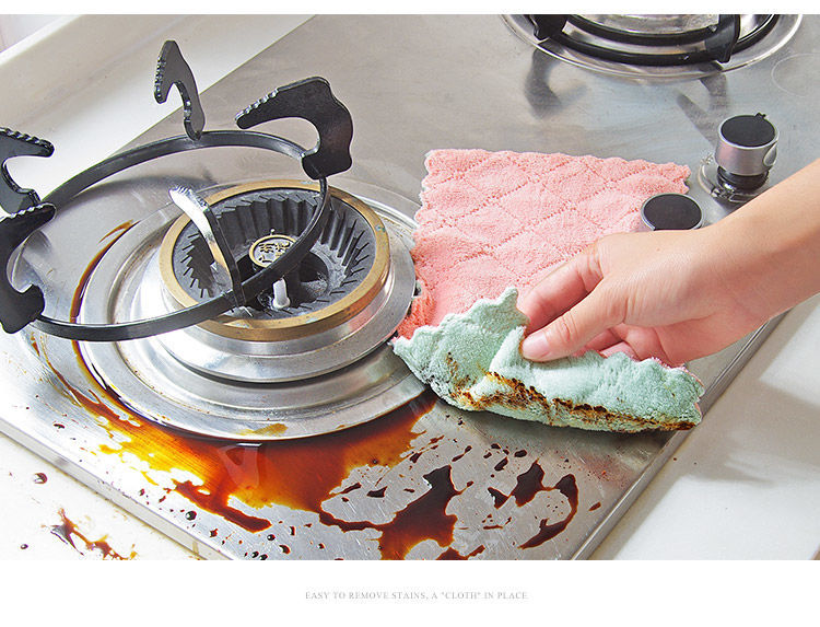 [LOVELY HOME] [keeping ga] paño de cocina de doble cara paño de lavavajillas de paño de coral fleece paño absorbente y antiaceite paño de lavavajillas de paño de lavavajillas de paño de lavavajillas pic 7