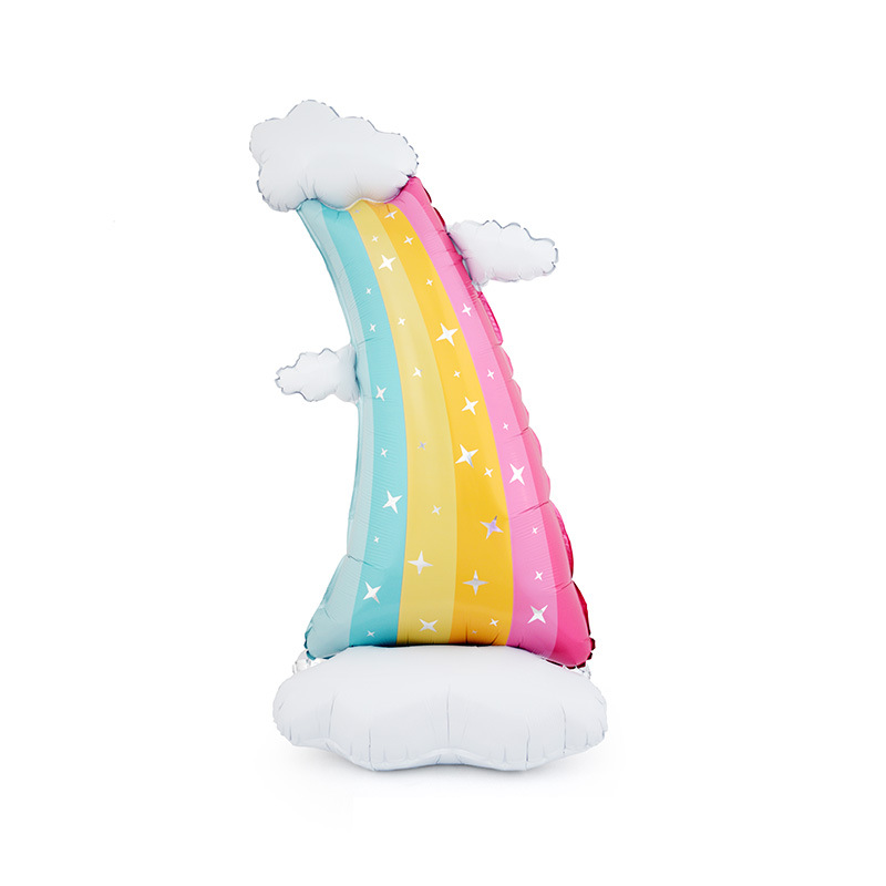 New cross-border standing rainbow cloud ice cream gift box, cake, large-sized aluminum film balloon birthday party decoration pic 4