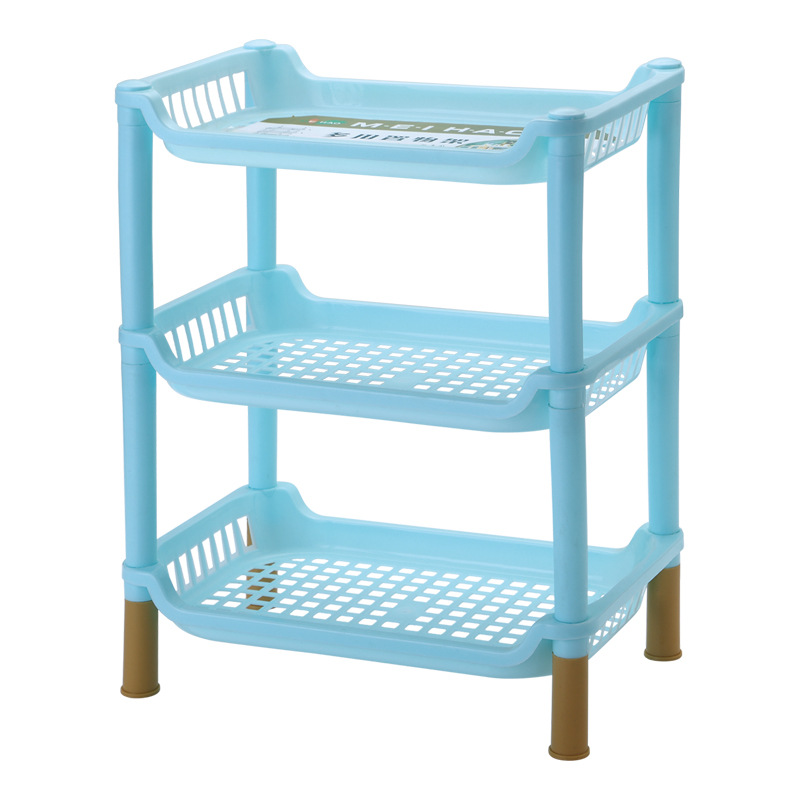Wholesale three-story rectangular student dormitory book and sundries desk storage racks, bathroom comb and cosmetics storage racks pic 1