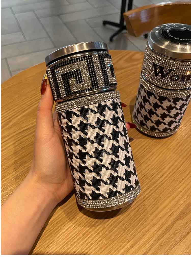 批发保温杯女士高颜值便携杯子茶水分离智能不锈钢ins镶钻可爱小详情1