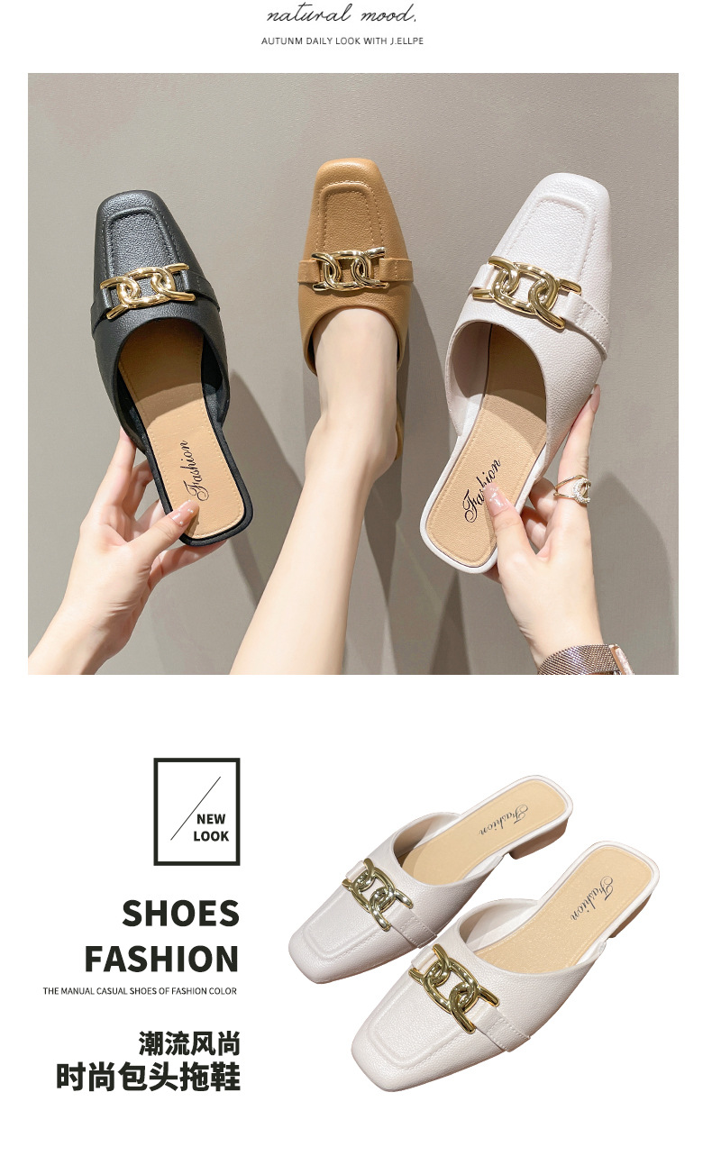 包头鞋女款时尚夏季外穿家用平底包头鞋休闲女士室外凉鞋详情21