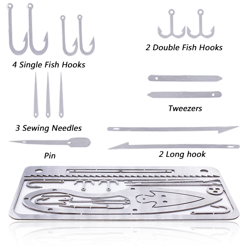 Cross-border new in-stock fishhook cards, multi-functional fishhooks, fishhook model plates, etched fishhooks can be processed according to samples pic 5