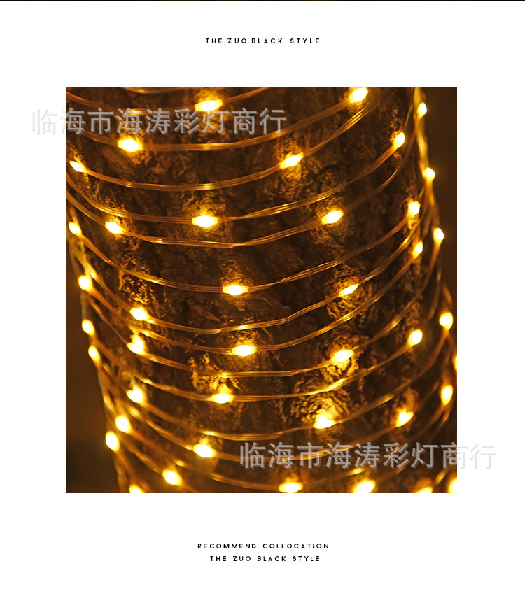 Small colored lights, flashing lights, string lights, starry sky outdoor waterproof low-voltage tree lights, garden lights, string led solar leather wire lights pic 32
