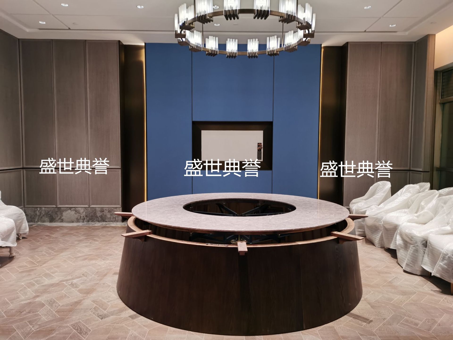 Nanping Resort Hotel solid wood furniture manufacturer direct sales, banquet hotel private rooms, electric dining tables, automatic turntable dining tables pic 7