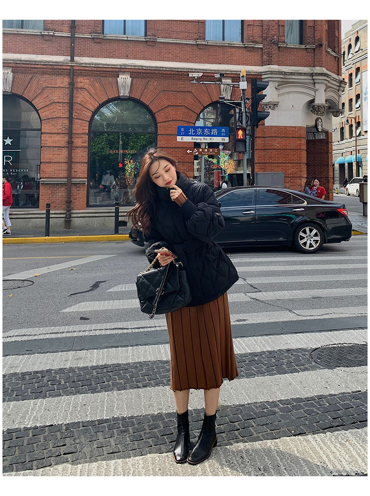 白色羽绒棉服女冬外套2022年新款轻薄收腰韩版欧货冬装短款面包服详情27