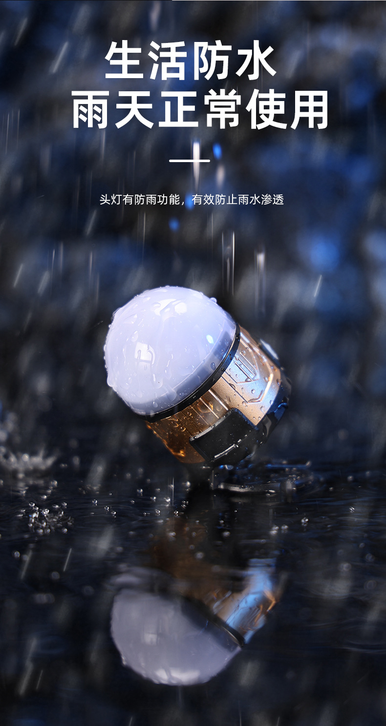 跨境多功能头灯 骑行灯磁吸工作灯 强光头戴式灯 夜钓巡逻探索灯详情12