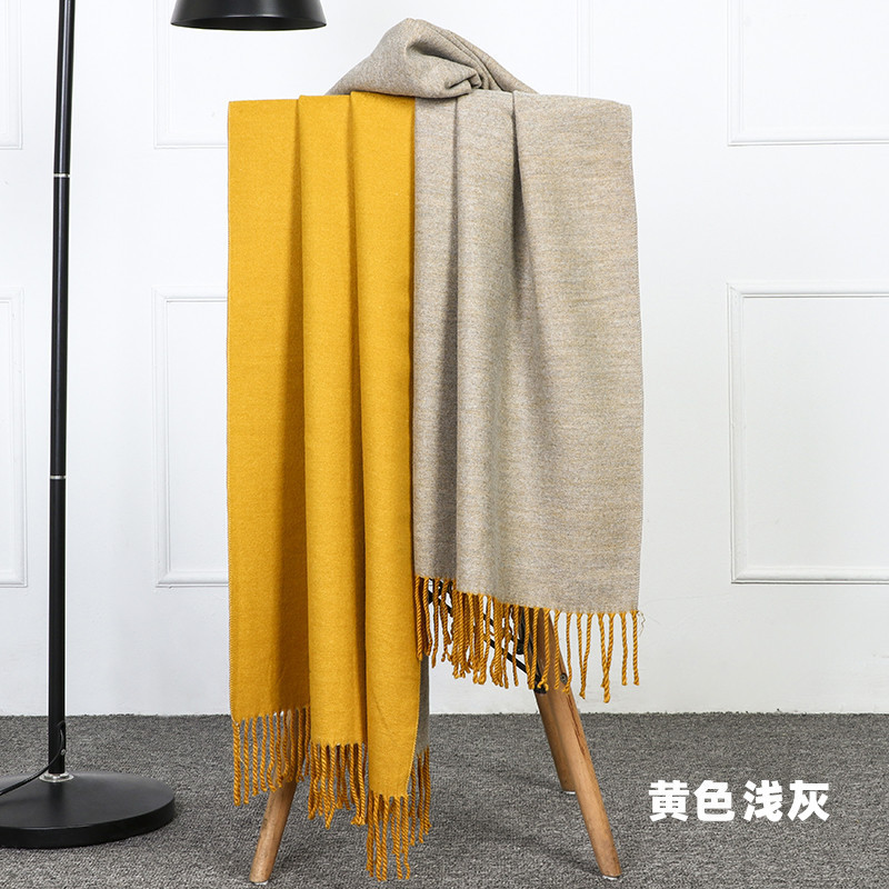 Double-sided scarf for women in autumn and winter 2023, thickened and warm shawl, cashmere scarf for men in winter, wool scarf pic 35