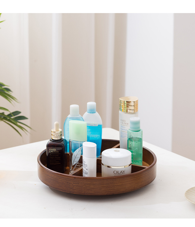 厨房调料置物架台面木质转角可旋转调味用品收纳架油盐酱醋调料架详情6