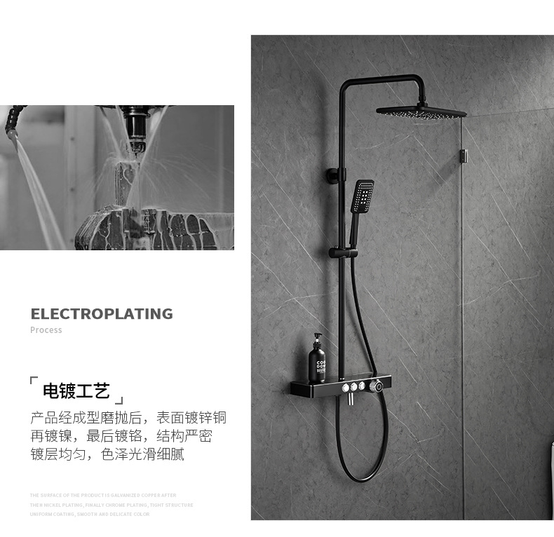 Wanfeng Sanitary Ware AirDance Flying Rain Series Extra-large top-spray Shower Head All-copper thermostatic Shower Set pic 15