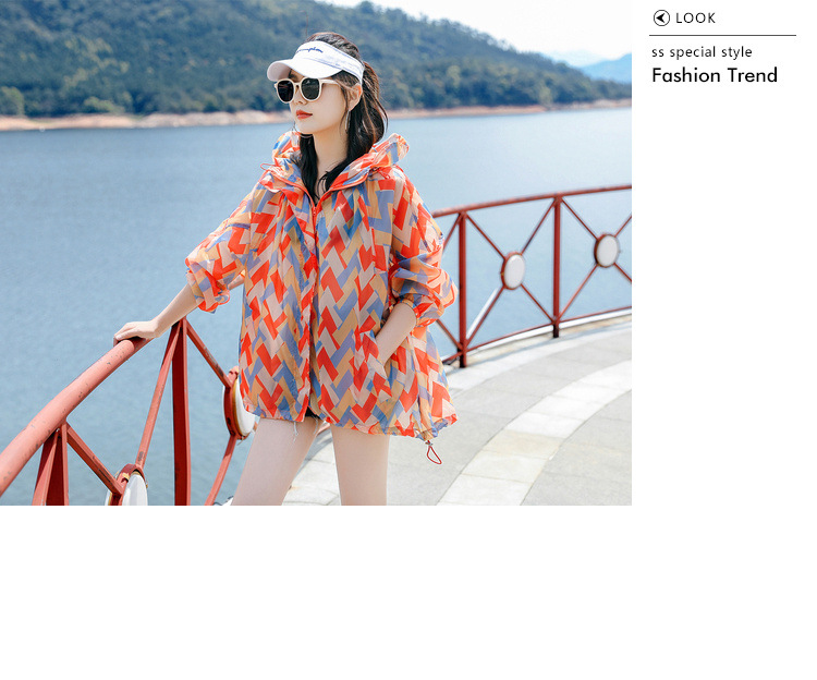 Summer 2021 sun-protective clothing for women, mid-length, UV protection, outdoor, versatile, lightweight and fashionable sun-protective clothing, large-sized jacket pic 18