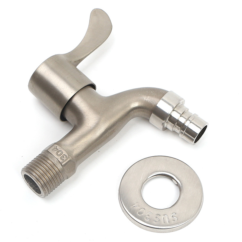 Imitation 304 stainless steel faucet, balcony washing machine, mop, sink, single cooling, ordinary household, 4-minute quick-opening faucet pic 12