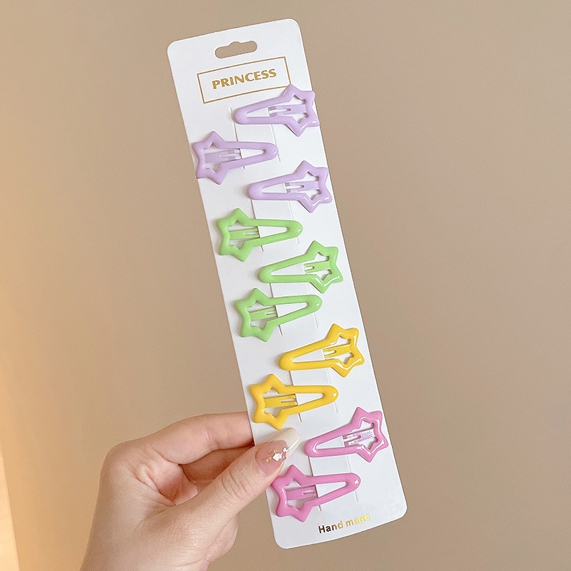 Star hair clips, cute baby bangs clips, five-pointed star hair clips, little girl loose hair bb clips, children's hair accessories pic 17