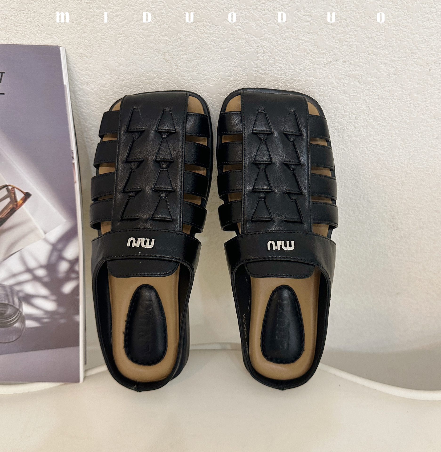 包头平底女士夏季外穿后空编织罗马鞋2024新款软底透气舒适凉拖鞋详情2