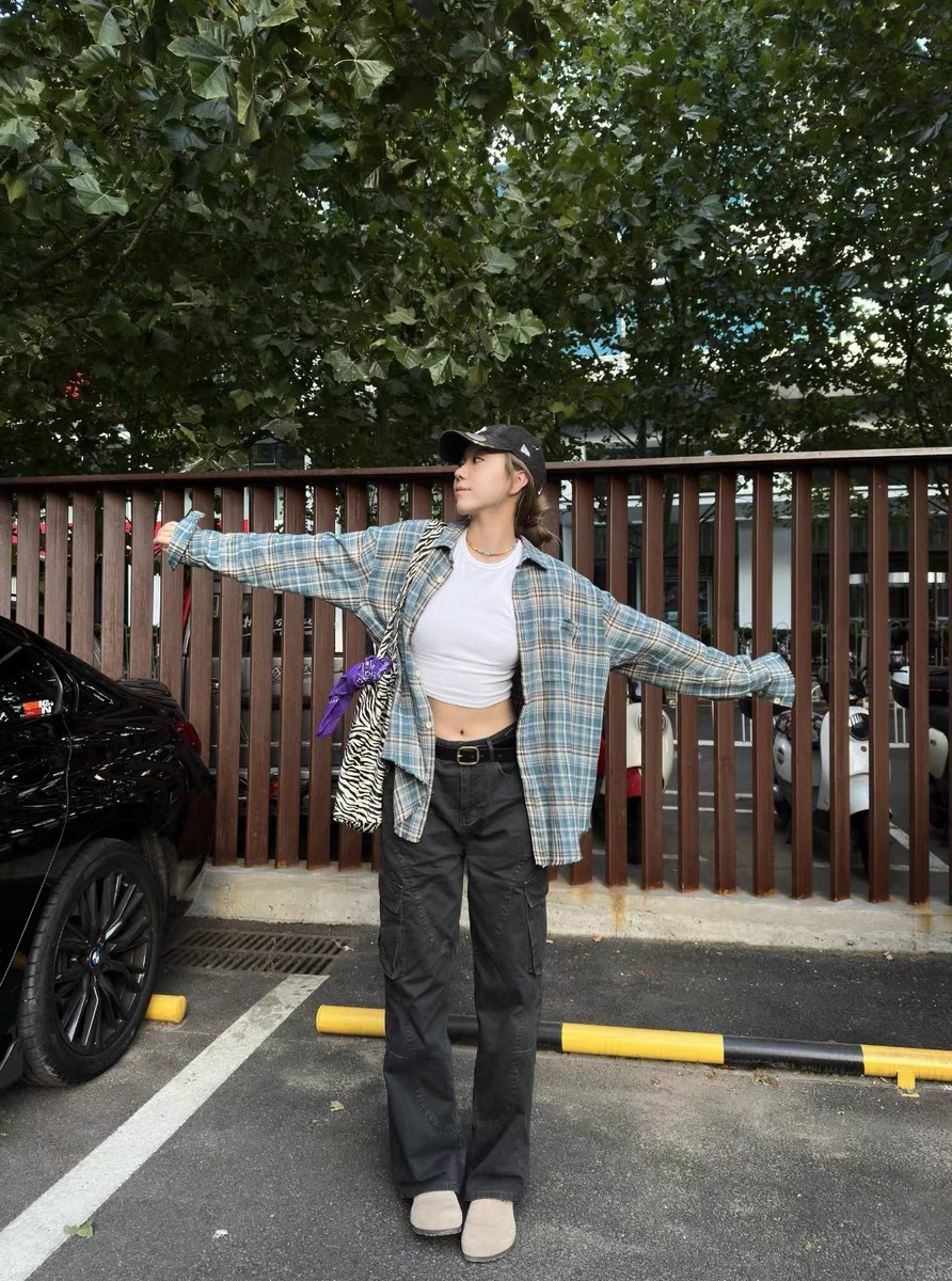高货复古格纹法兰绒流苏破坏格子衬衫cleanfit设计感男女春季上衣详情15
