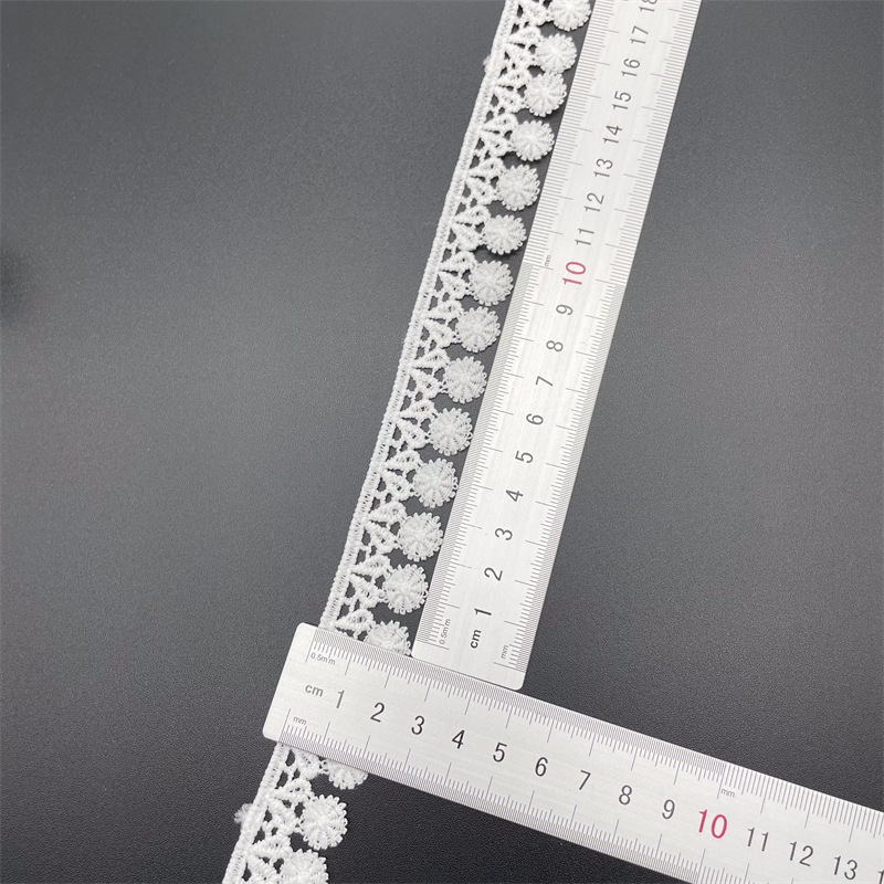 New Lolita embroidery water-soluble lace, milk silk single-sided small flower wave lace, lace with barcode pic 90