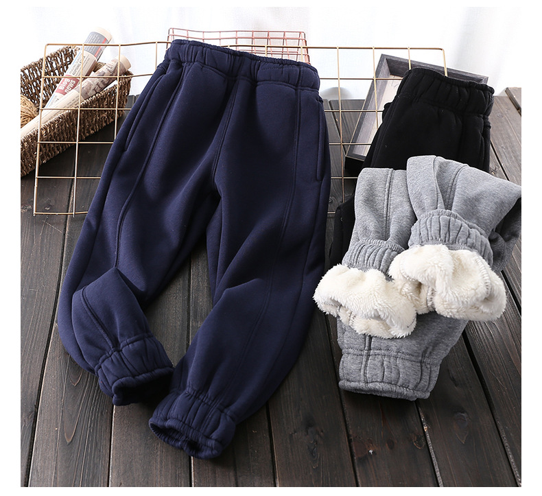 儿童羊羔毛冬裤女大童加绒加厚冬棉裤男大童宽松胖童亲子裤包邮详情27