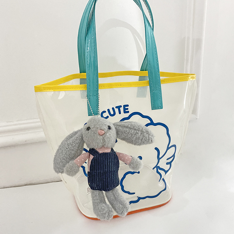 Cartoon plush rabbit pendant strap, cute and soft rabbit keychain pendant, figurine backpack decoration pendant pic 3