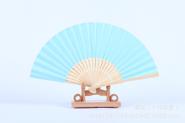 7寸空白折扇儿童绘画涂色纸扇白色彩色扇子幼儿园创意DIY手工材料详情26