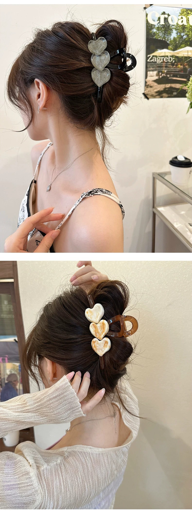 冰晶爱心大号抓夹百搭新款发量多鲨鱼夹子头饰高级感ins简约发夹详情4