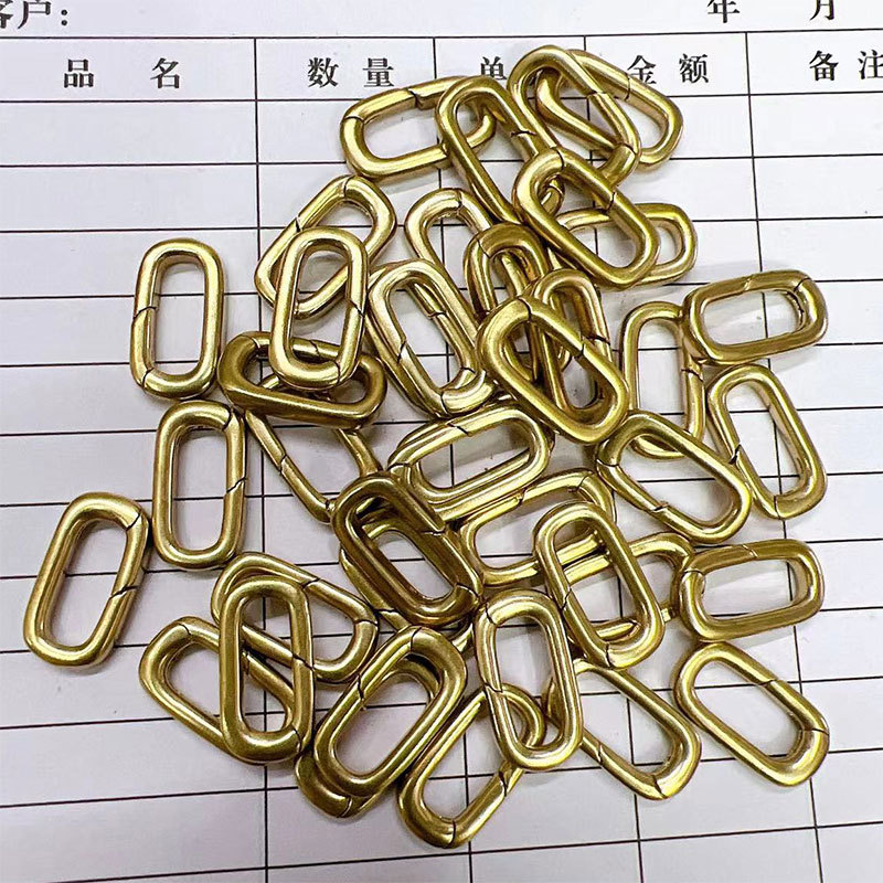 铜锁扣椭圆形扣子包包服饰箱包开口圈 DIY饰品手链弹簧扣子小长条详情3