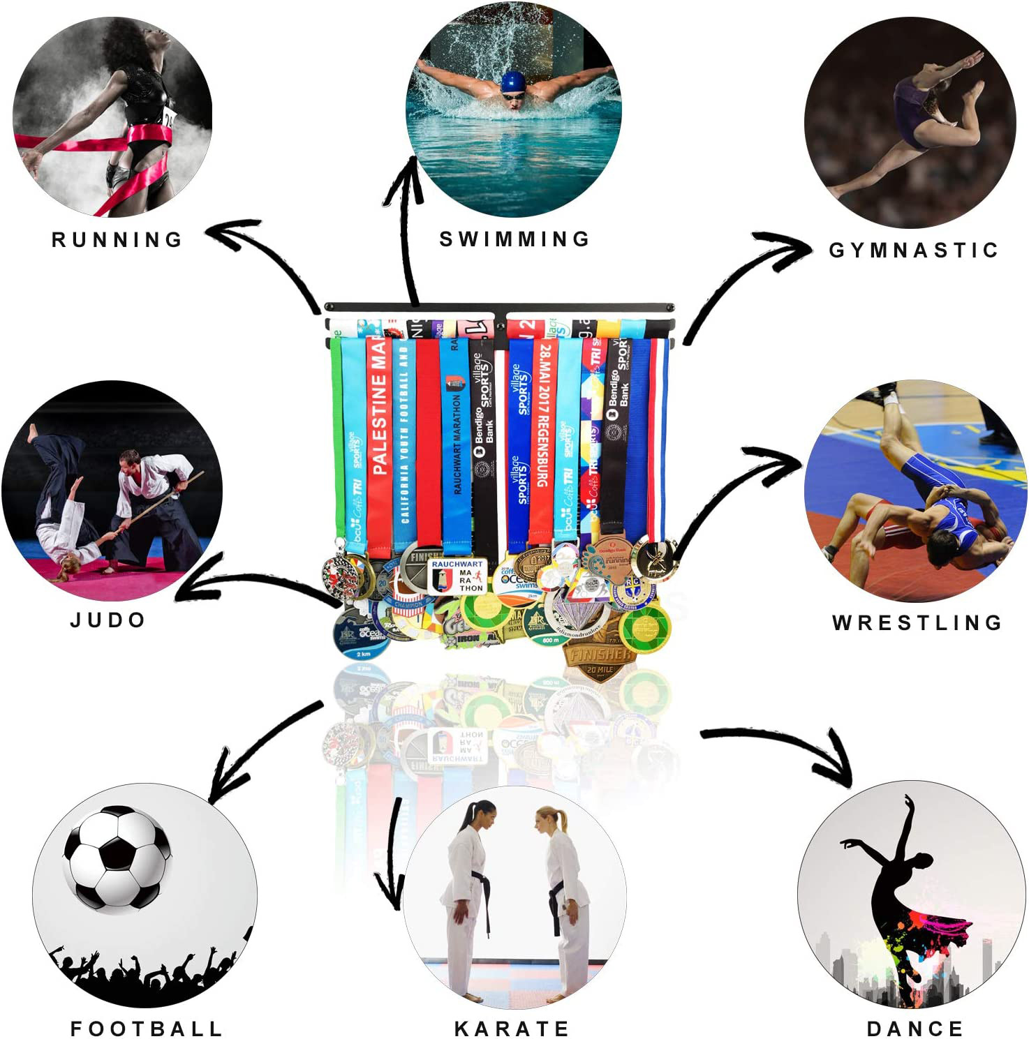 跨境爆款金属奖牌收纳架家居美式墙壁奖牌展示架壁挂形状墙面装饰详情4