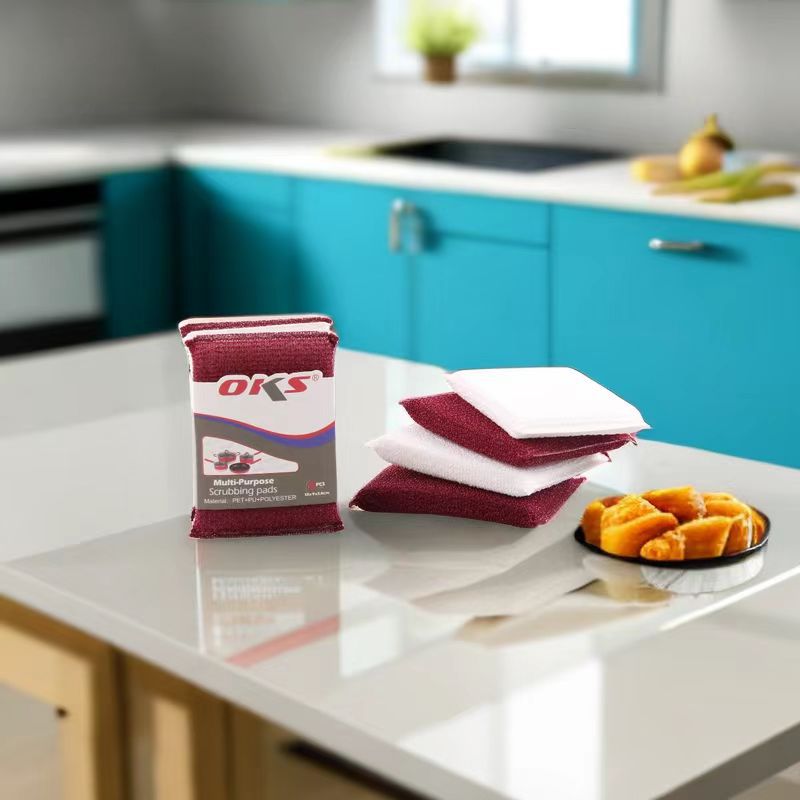 Kitchen cleaning sponge for scrubbing POTS and dishes with steel wire sponge block scrubbing King OKS pic 7