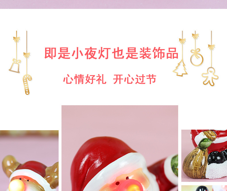 跨境新款圣诞节装饰品老人公仔LED发光圣诞小夜灯创意圣诞节礼物详情8