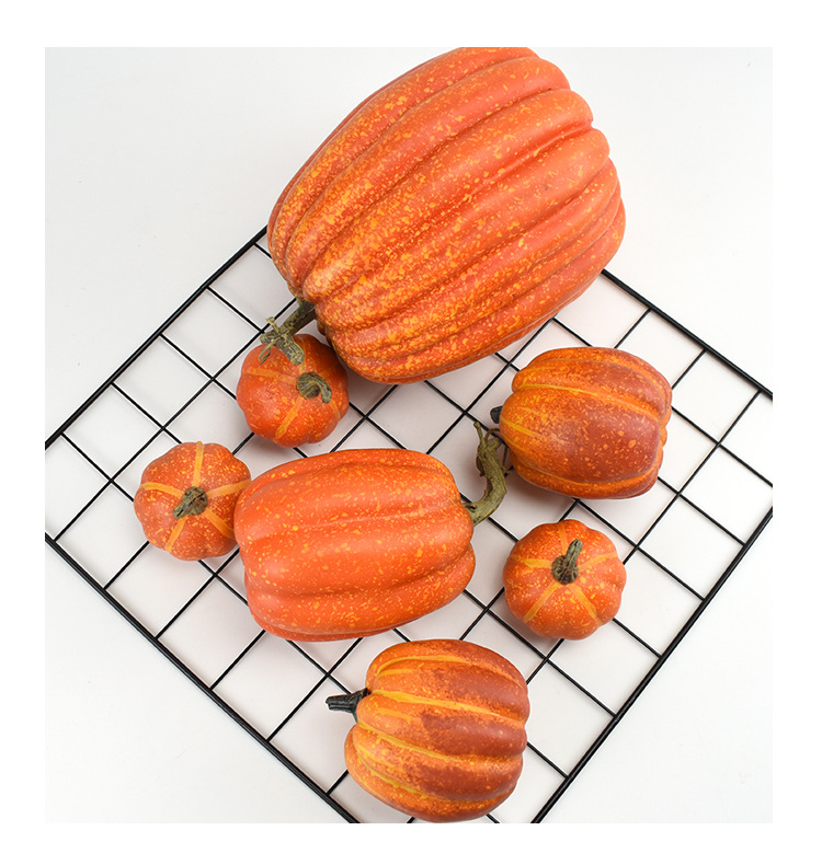 Simulation pumpkin models, Halloween pumpkin ornaments, decorative props, vegetable cabinets, display photography, early education props pic 6