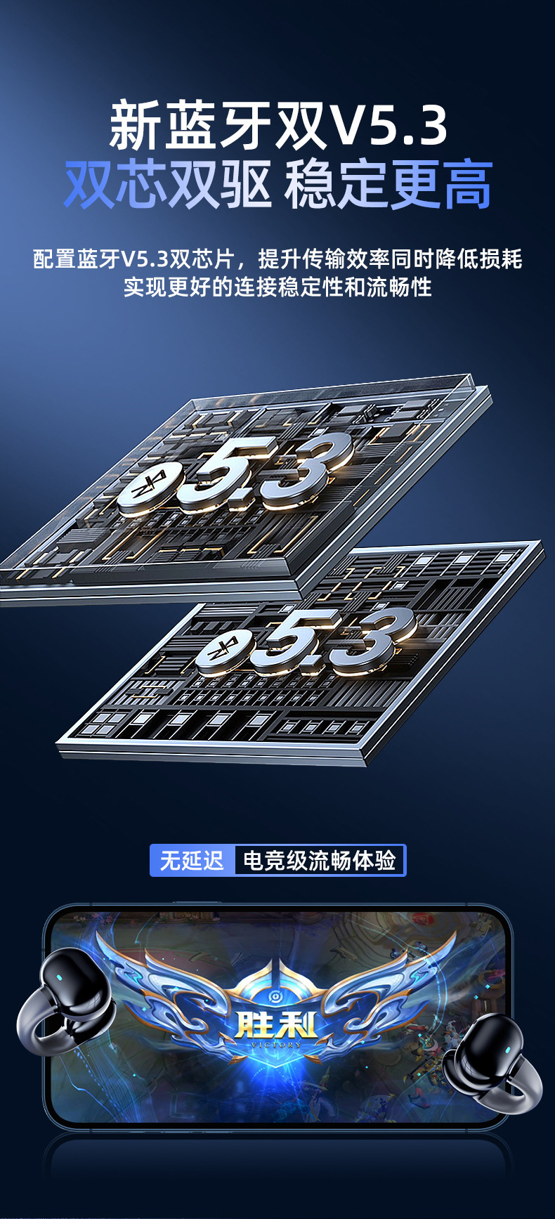 爆款跨境骨传导蓝牙耳机不入耳运动跑步专用耳夹式高音质迷你运动详情14