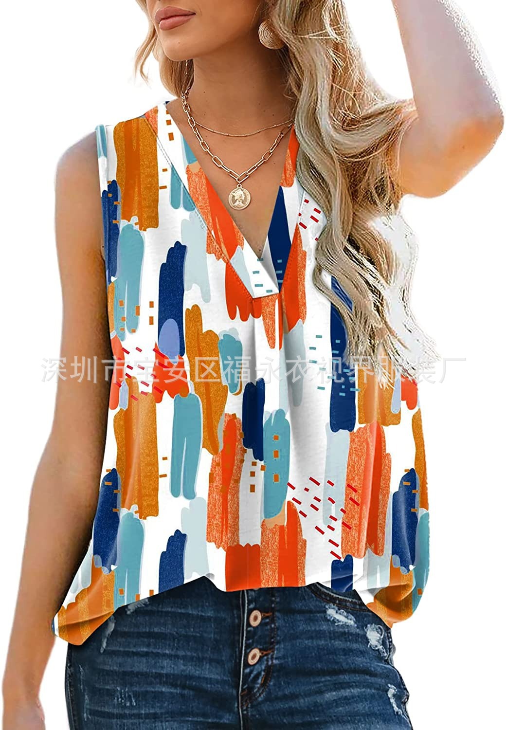 Wiish 2023 Auropean American Auropean Weish Yew Yeark، سترات صغيرة من الثلج من طراز V، من طراز Yew Yew Yeark، قمصان بدون أكمام مختومة pic 29