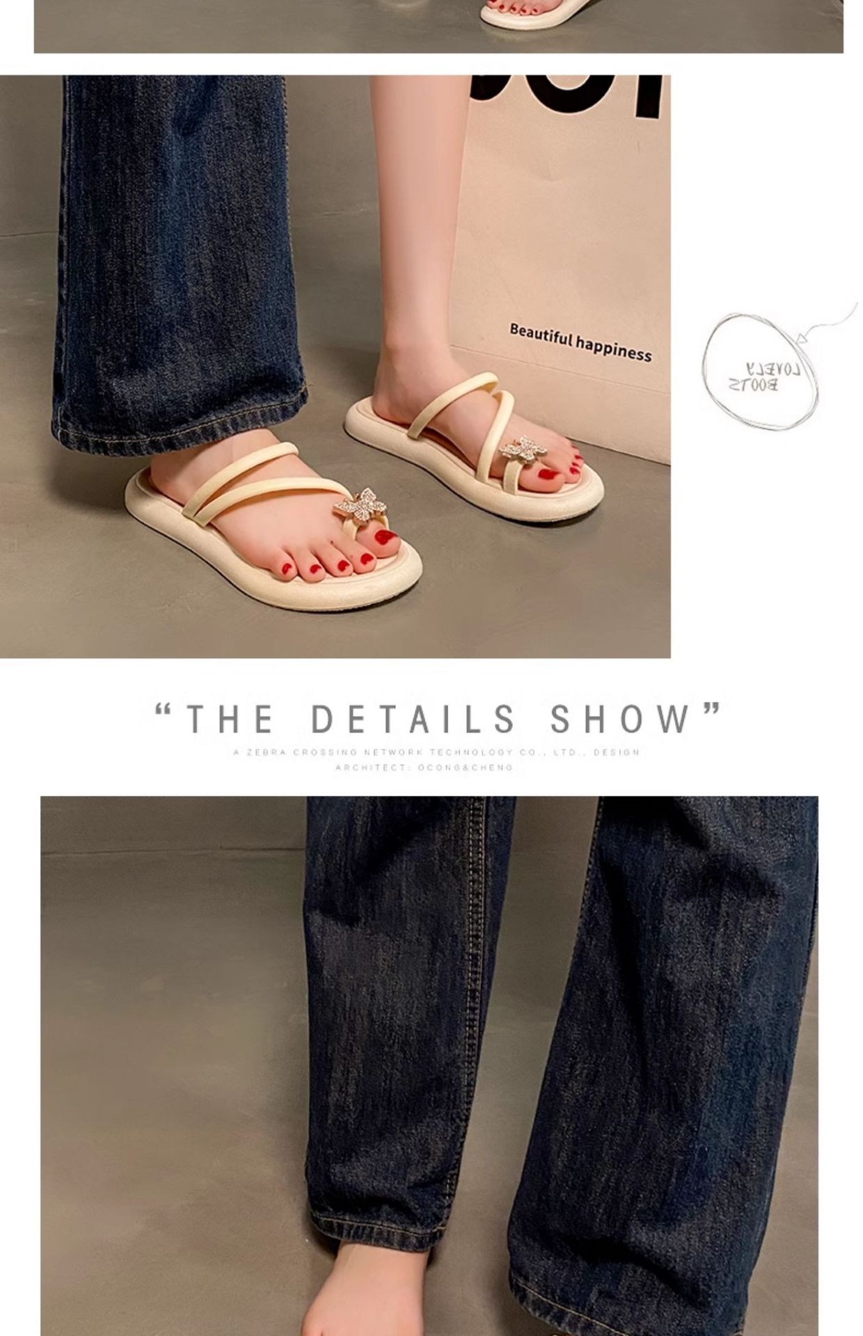 2024年新款时尚厚底凉鞋女夏季仙女风百搭软底防滑套趾沙滩罗马鞋详情21