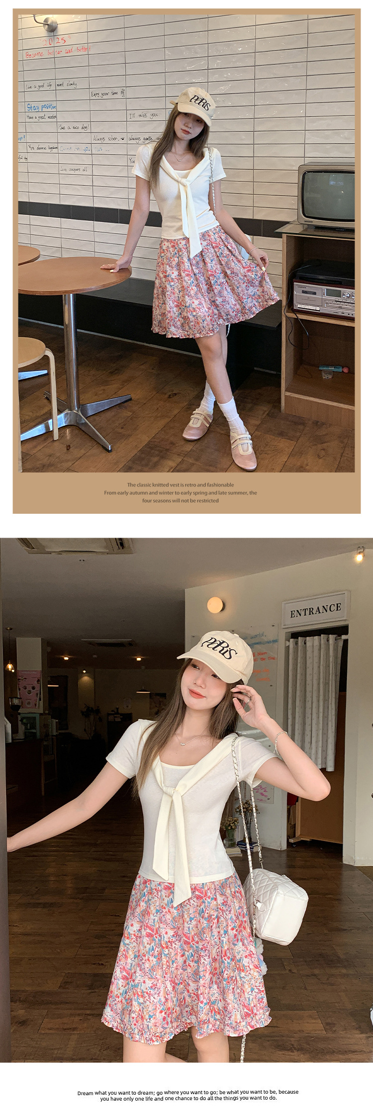 假两件设计感披肩v领短袖t恤女2025夏季新款法式温柔休闲百搭上衣详情14