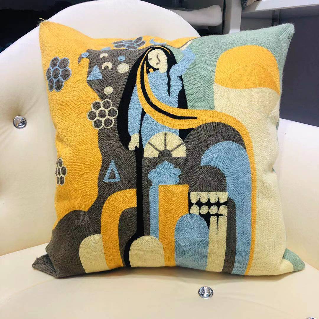 Picasso pillowcase, full-page embroidered abstract art sofa, Amazon cross-border cushion without core pic 10