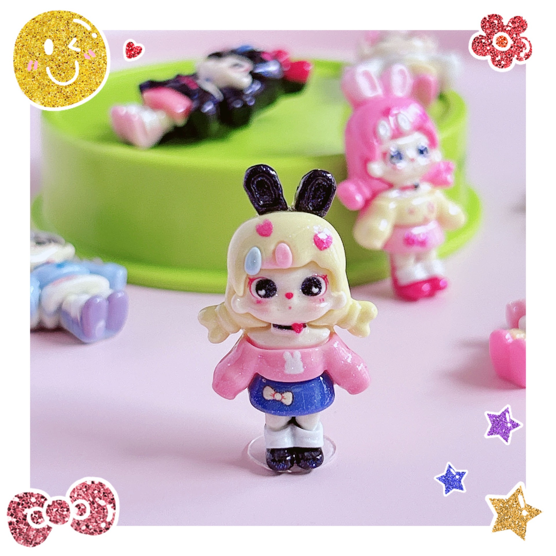 Rabbit-ear hair clips, resin accessories for cute girls, diy hair clips, hair accessory materials, brooches, accessories, stickers, pendants, decorations pic 15