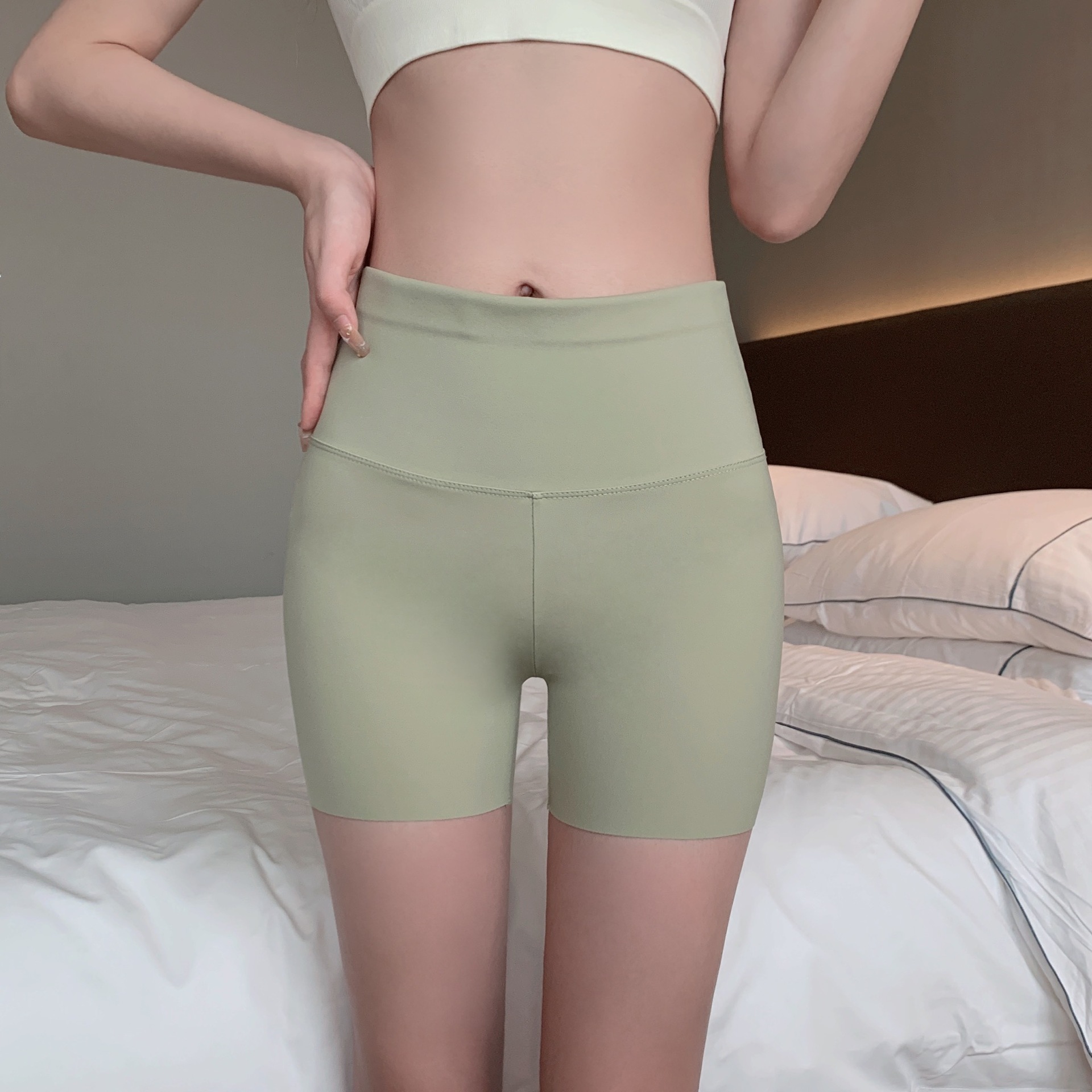 Three-point shark pants leggings for women, five-point summer thin tight-fitting outerwear, and nine-point letter-shaped belt-cinching and hip-lifting Barbie pants pic 11
