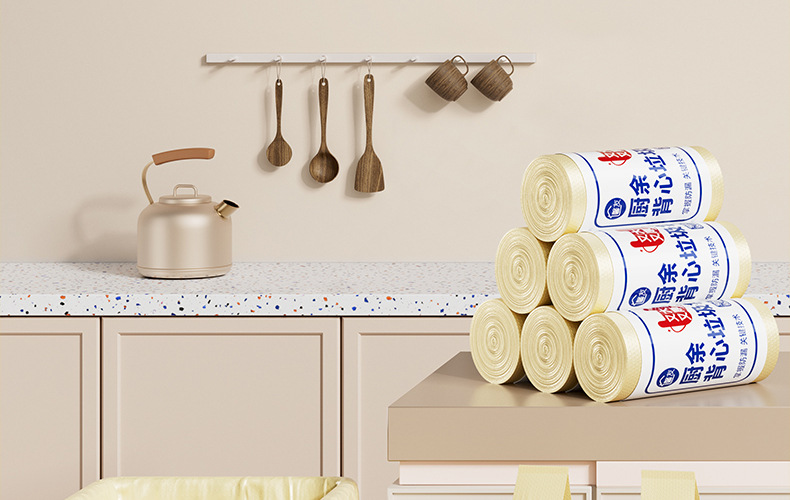 Thickened household garbage bags that are not easy to break, thick hand-held plastic bags, large black garbage bags for kitchen and bathroom pic 7
