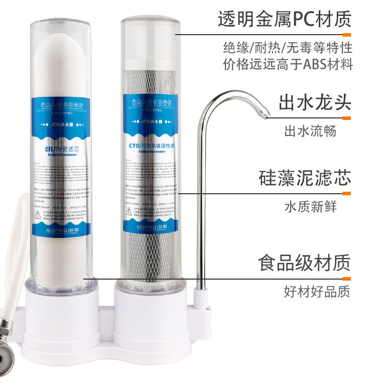 厂家批发台式净水器透视净水器厨房水龙头净水器陶瓷电视购物同款Desktop water purifier详情15